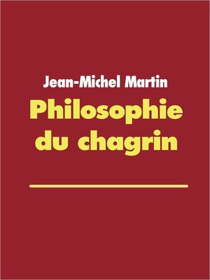 cover image of Philosophie du chagrin